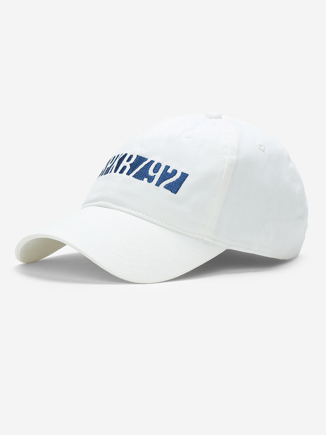 Men White Solid Cap