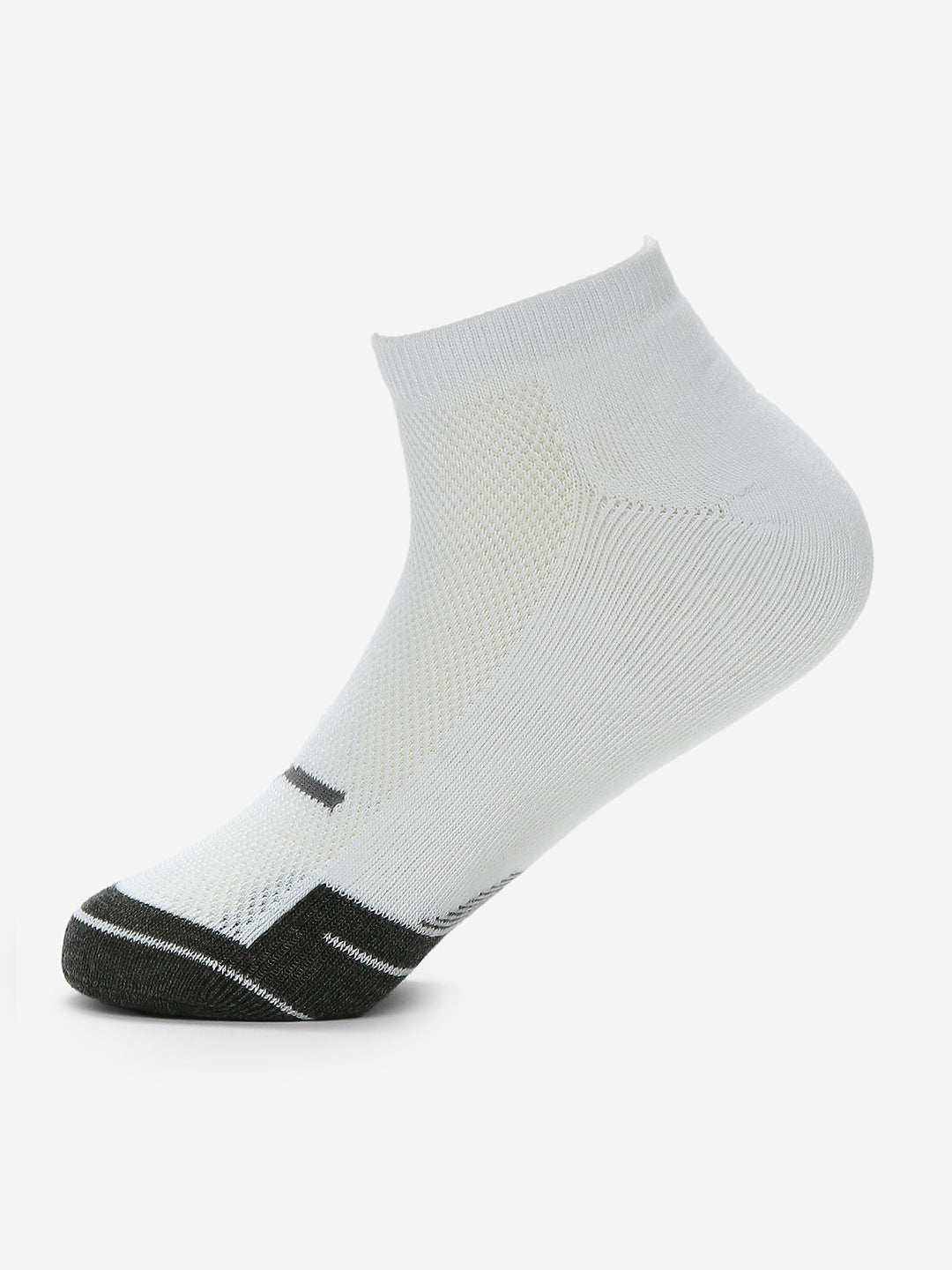 Pack Of 2 Black White Solid Mens Ankle Length Socks