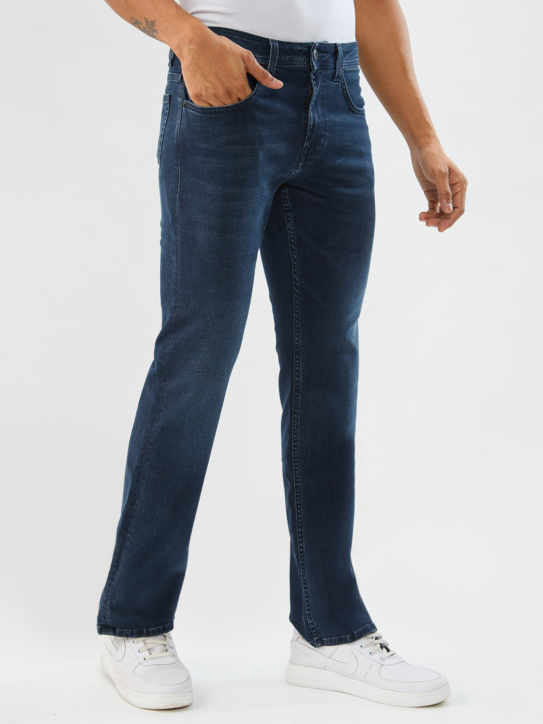 Men Rafter Jeans Boot Cut Fit Black Mid Rise