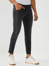 Men Kano Jeans Slim Fit Charcoal Black Mid Rise