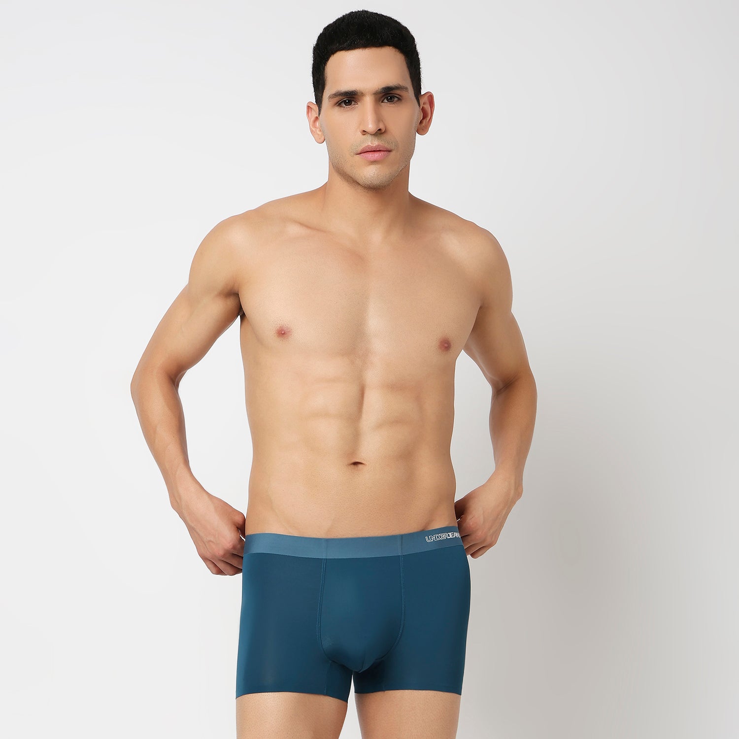 Underjeans Teal Blue Nylon Blend Trunk