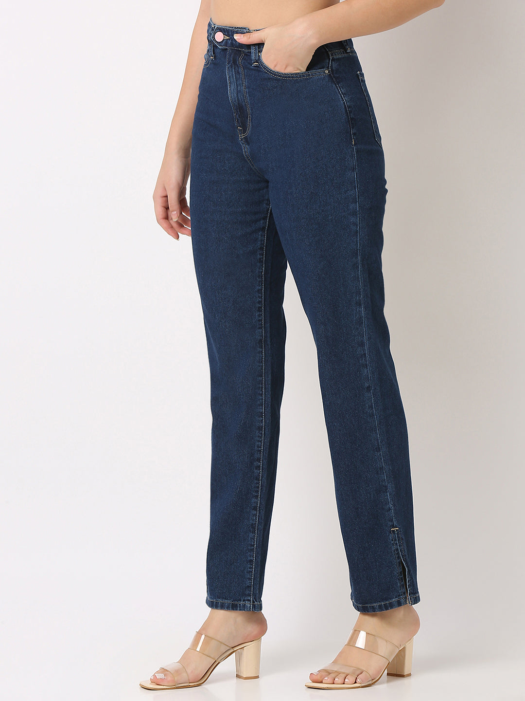 Spykar Dark Blue High Rise Jeans For Women