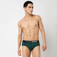 Underjeans Pack Of 2 Cotton Blend Print Mid-Rise Briefs