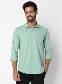 Men Shirt Green Slim Fit