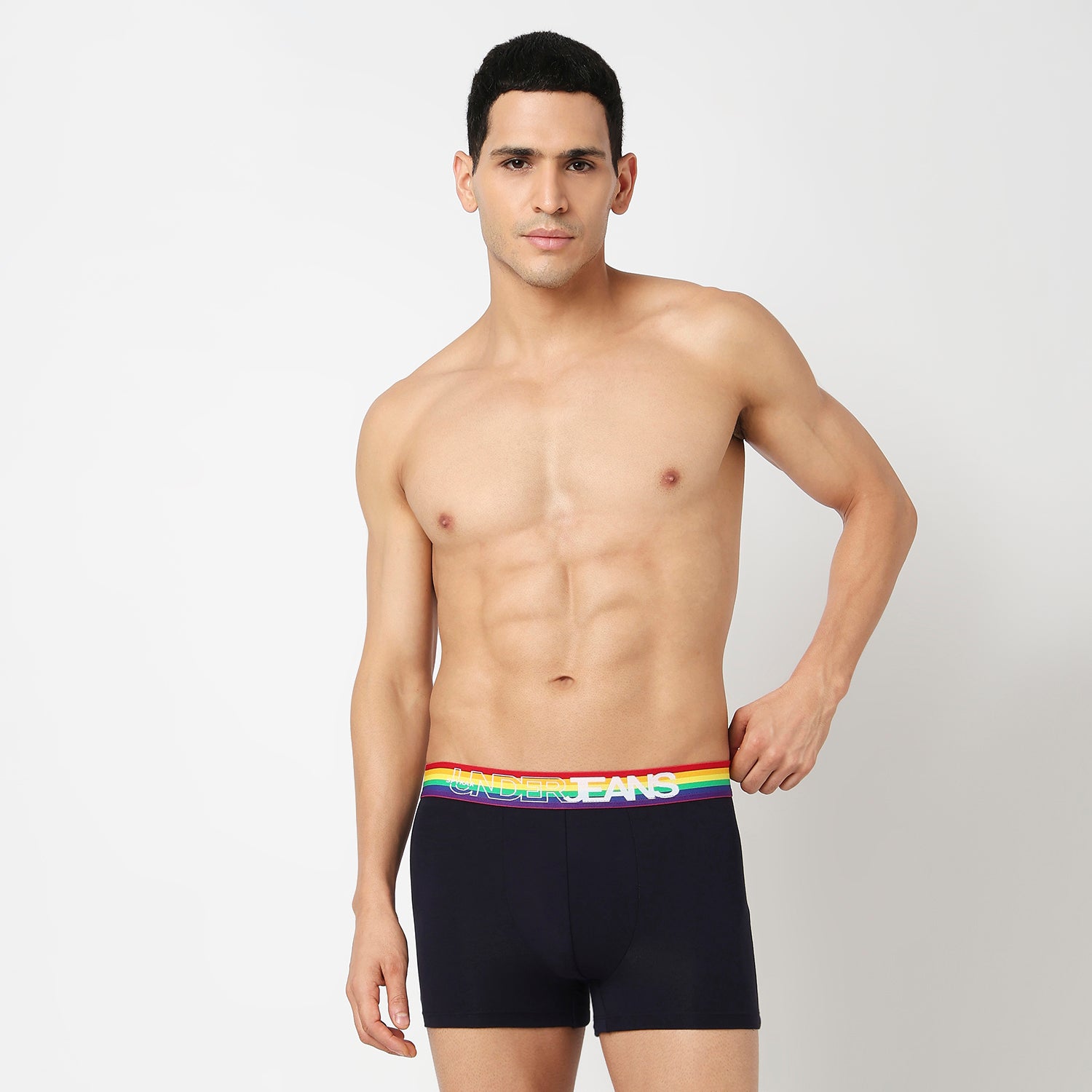 Underjeans Pack Of 2 Cotton Blend Solid Mid-Rise Trunks