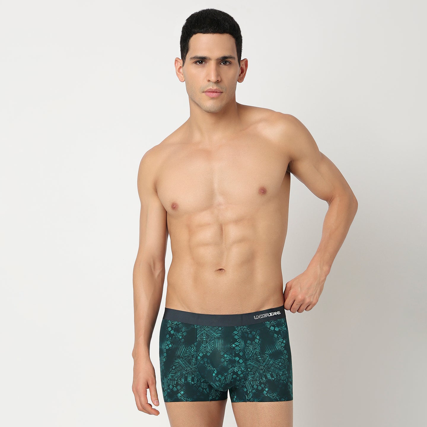 Underjeans Green Nylon Blend Trunk