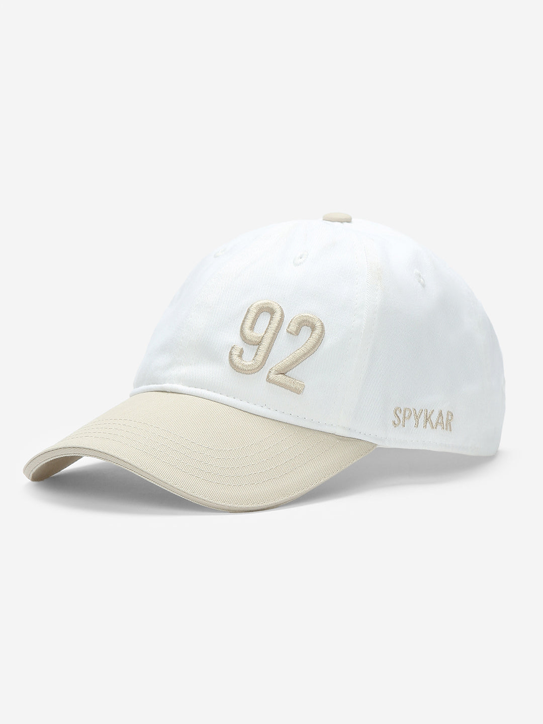 Men White Beige Solid Cap