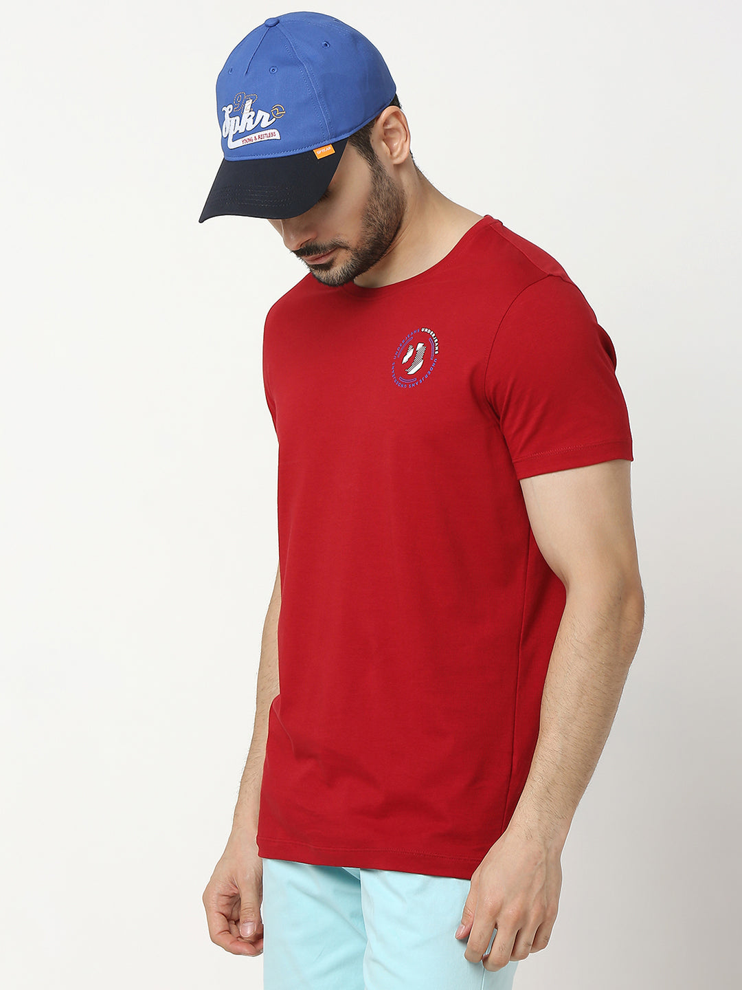 Men Royal Blue Solid Cap