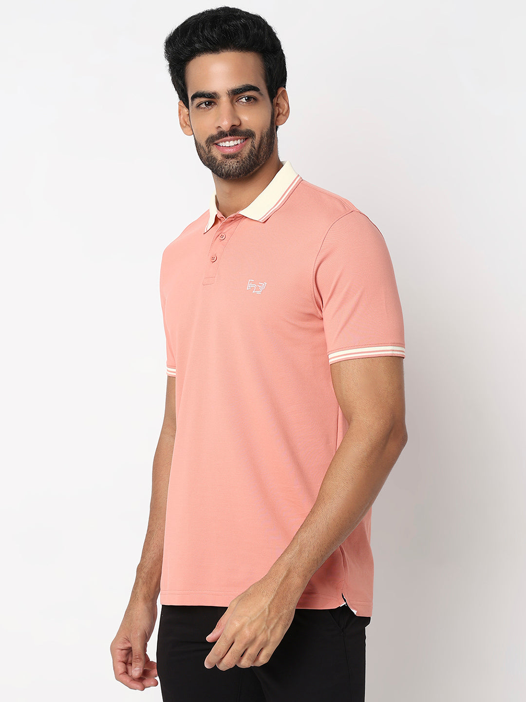 Spykar Onion Pink Slim Fit Casual T-Shirts For Men