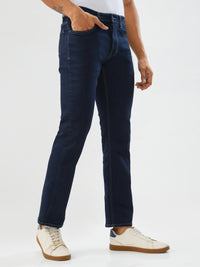 Men Jeans Comfort Fit Raw Blue Mid Rise