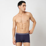 Underjeans Navy Nylon Blend Trunk