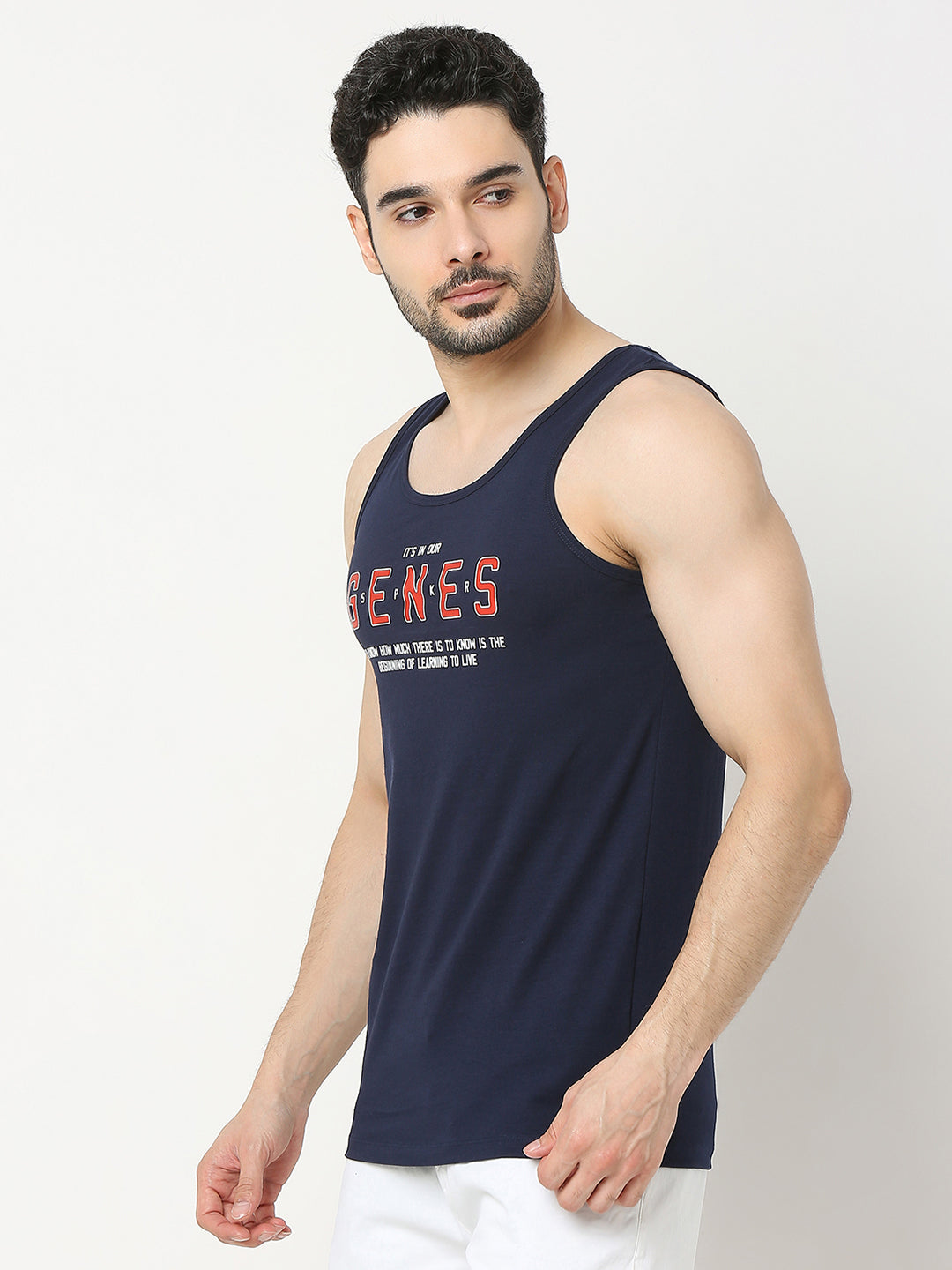 Underjeans by Spykar Men Premium Navy Fashion Vest