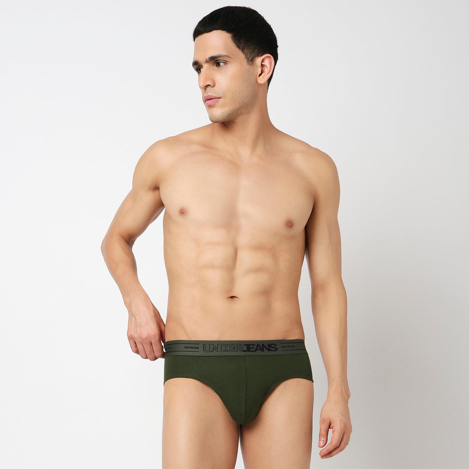 Underjeans Pack Of 2 Cotton Blend Solid Mid-Rise Briefs