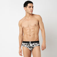 Underjeans Pack Of 2 Cotton Blend Print Mid-Rise Briefs