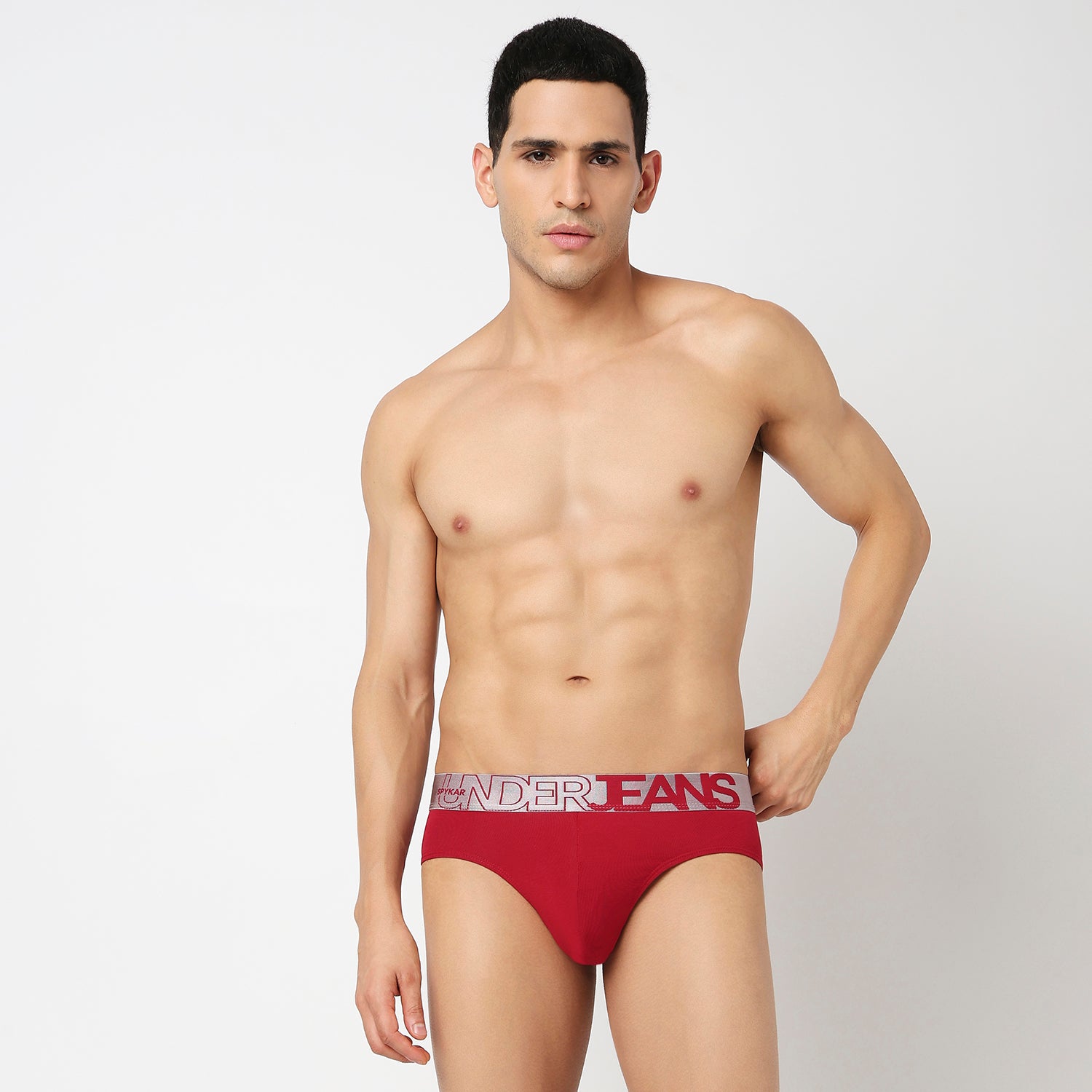 Underjeans Bright Brick Cotton Blend Briefs