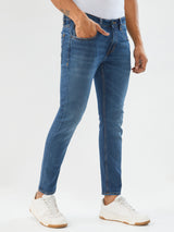 Men Kano Jeans Slim Fit Dark Blue Mid Rise