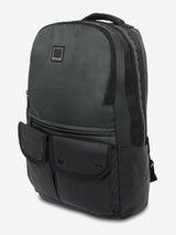 Unisex Black & Olive Polyester Backpack