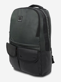 Unisex Black & Olive Polyester Backpack