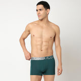 Underjeans Green Cotton Blend Trunk