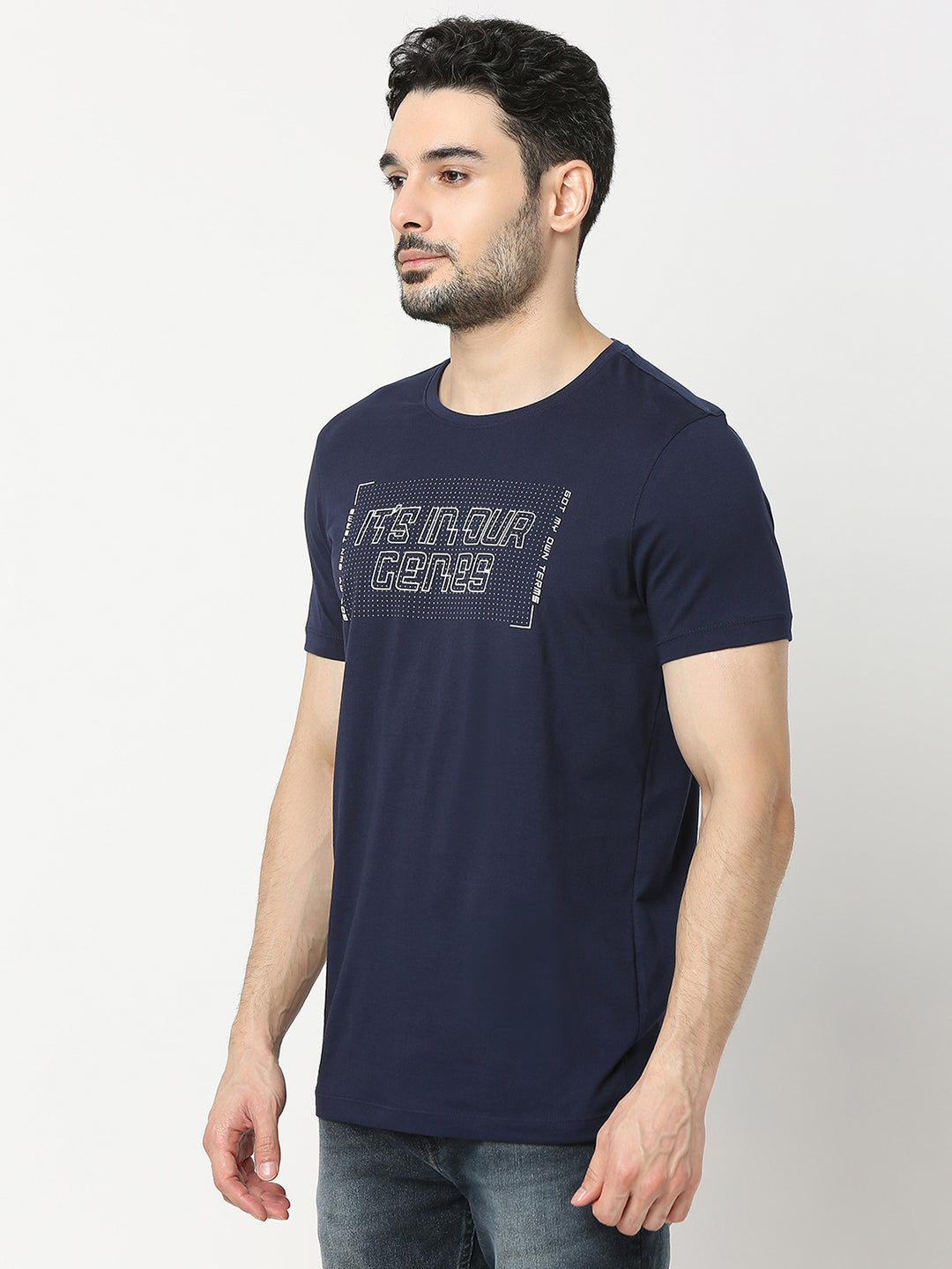 Underjeans by Spykar Men Premium Navy T-shirt