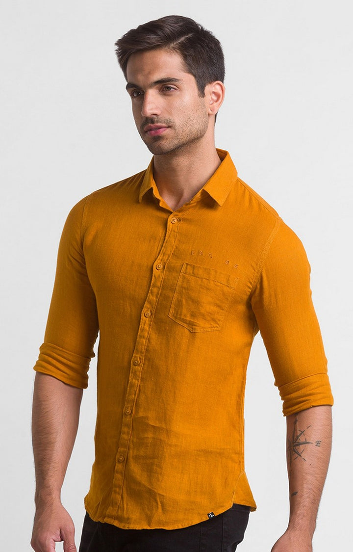 Spykar Men Yellow Solid Shirt for Men