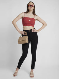 Women Jeans Super Skinny Fit Black Ankle Length