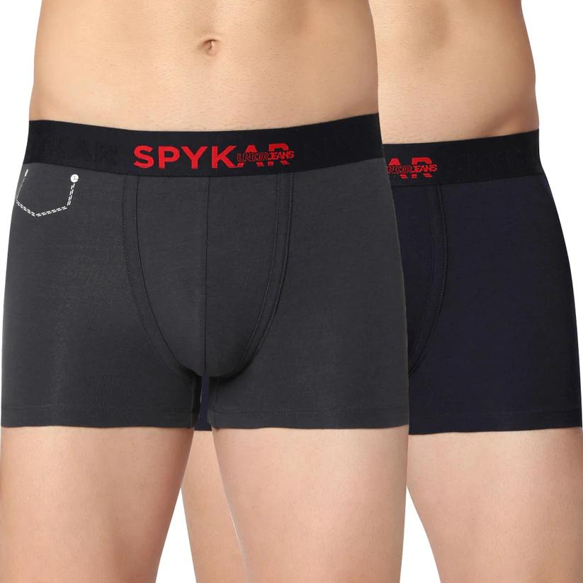 Underjeans By Spykar Men Premium Assorted Cotton Blend Brief (Pack Of 2)