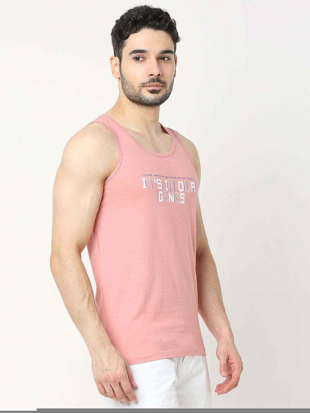 Underjeans by Spykar Men Premium Pink Fashion Vest