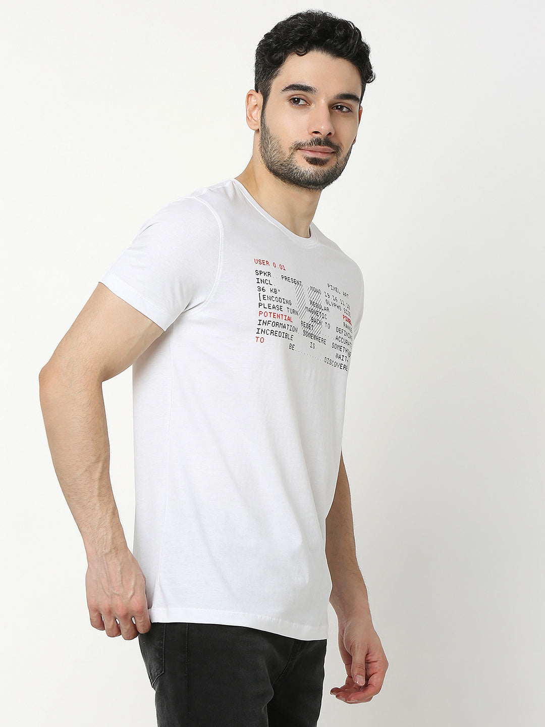 Underjeans by Spykar Men Premium White T-shirt