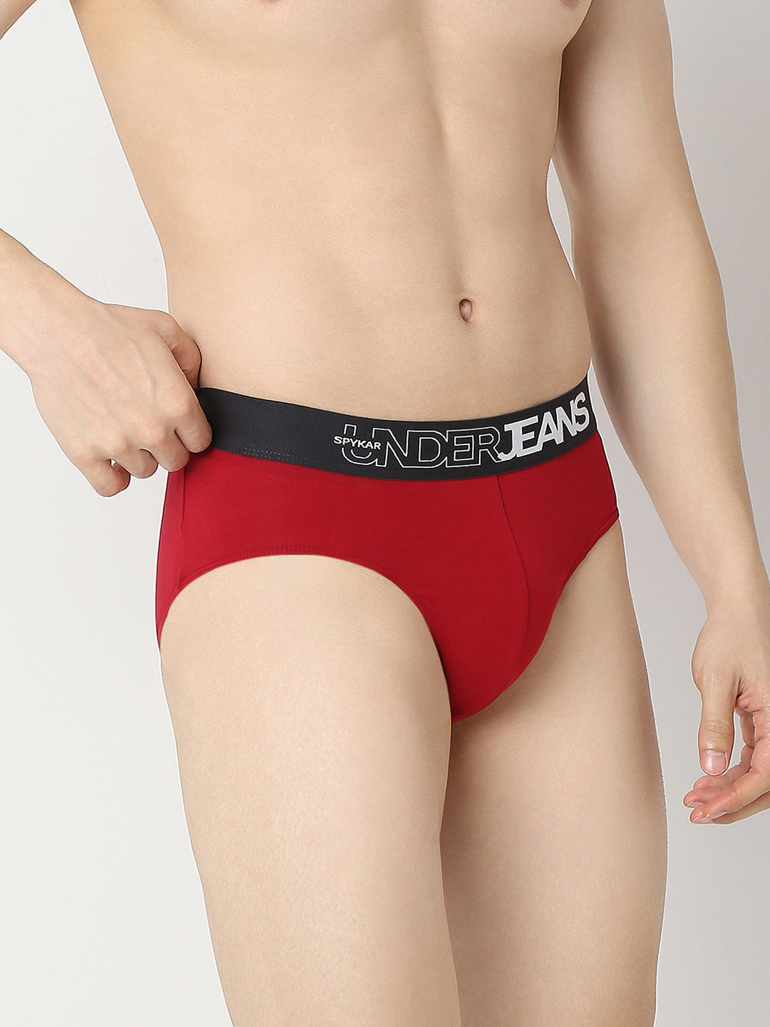 Underjeans by Spykar Men Black & Maroon Brief