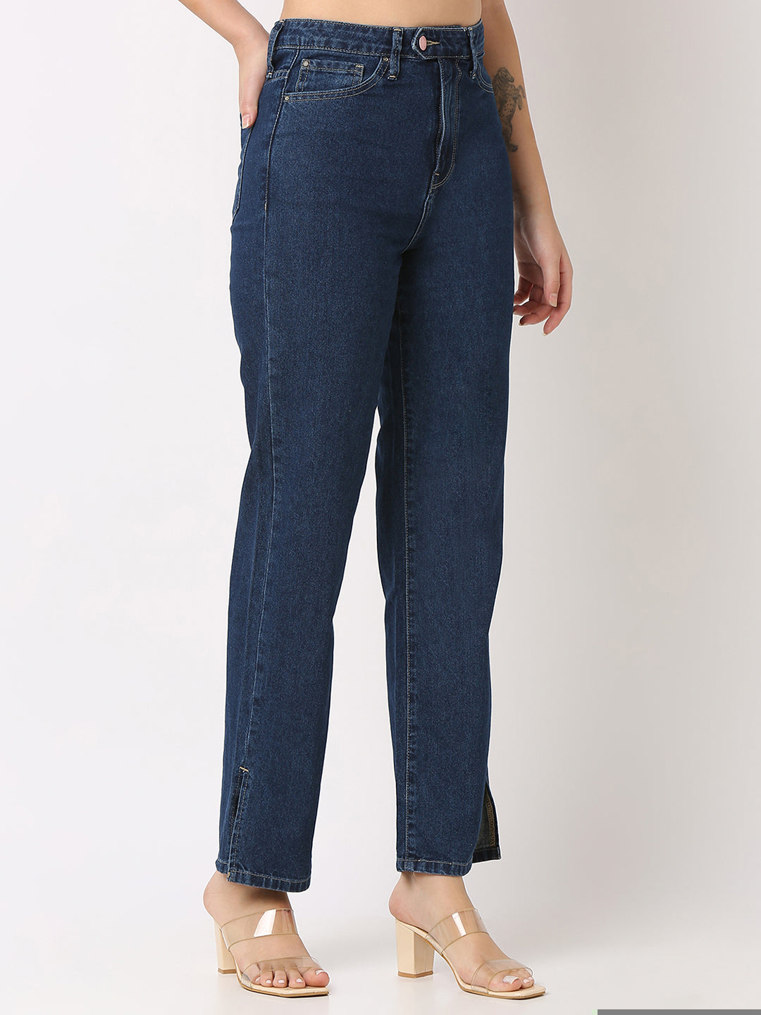 Spykar Dark Blue High Rise Jeans For Women