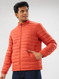 Men Jacket Rust Straight Fit