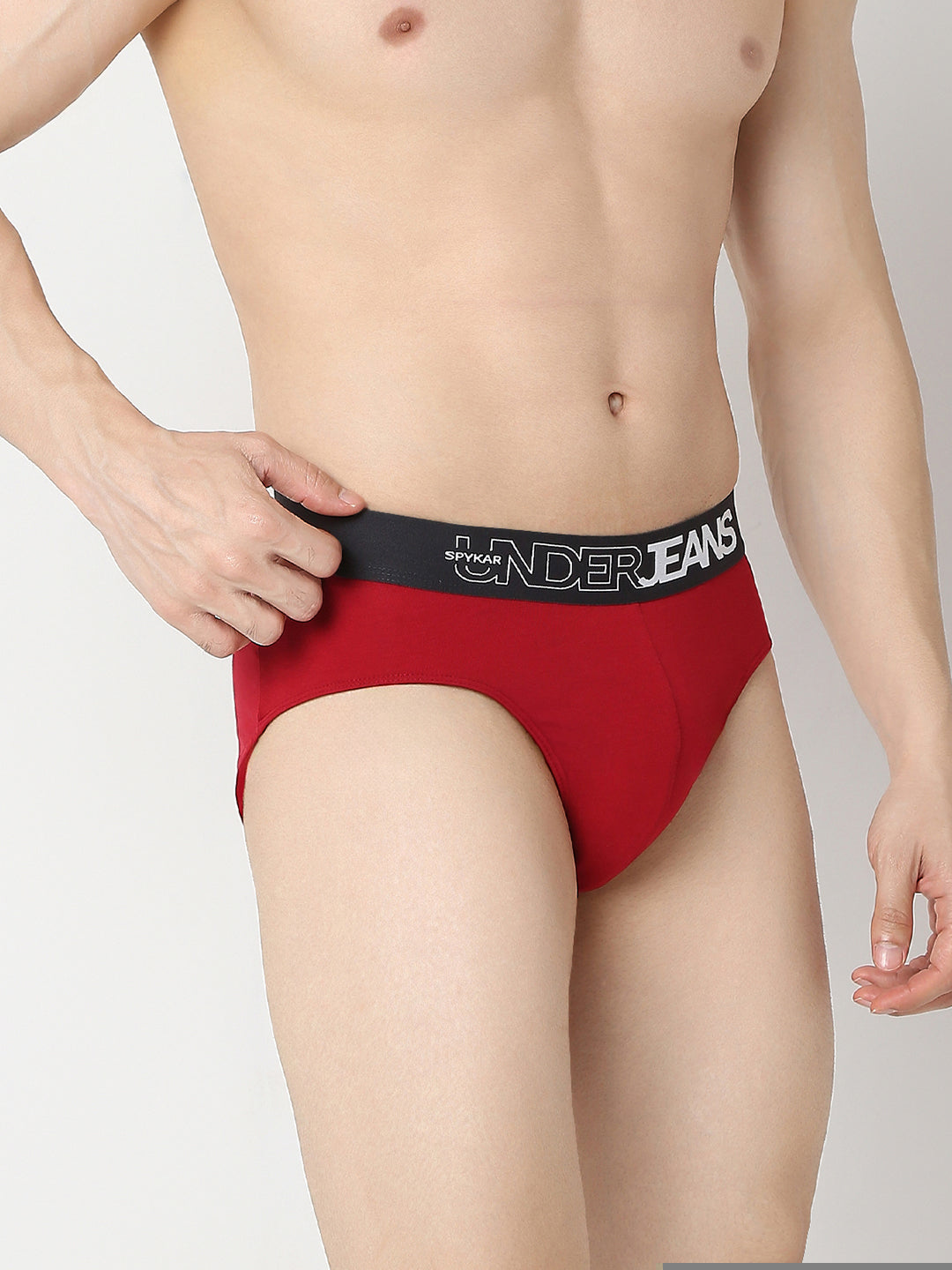 Underjeans by Spykar Men Maroon & DK Grey Brief