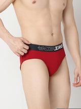 Underjeans Maroon & Dark Grey Brief