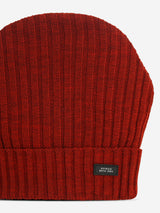 Men Orange Merino Wool Knit Cap