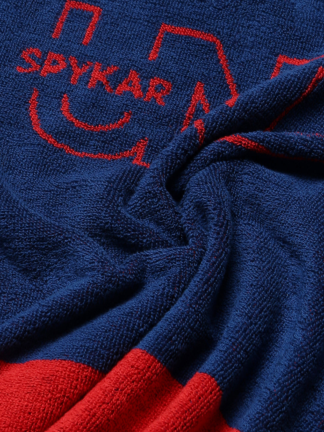 Underjeans by Spykar Red & Blue Bath Towel