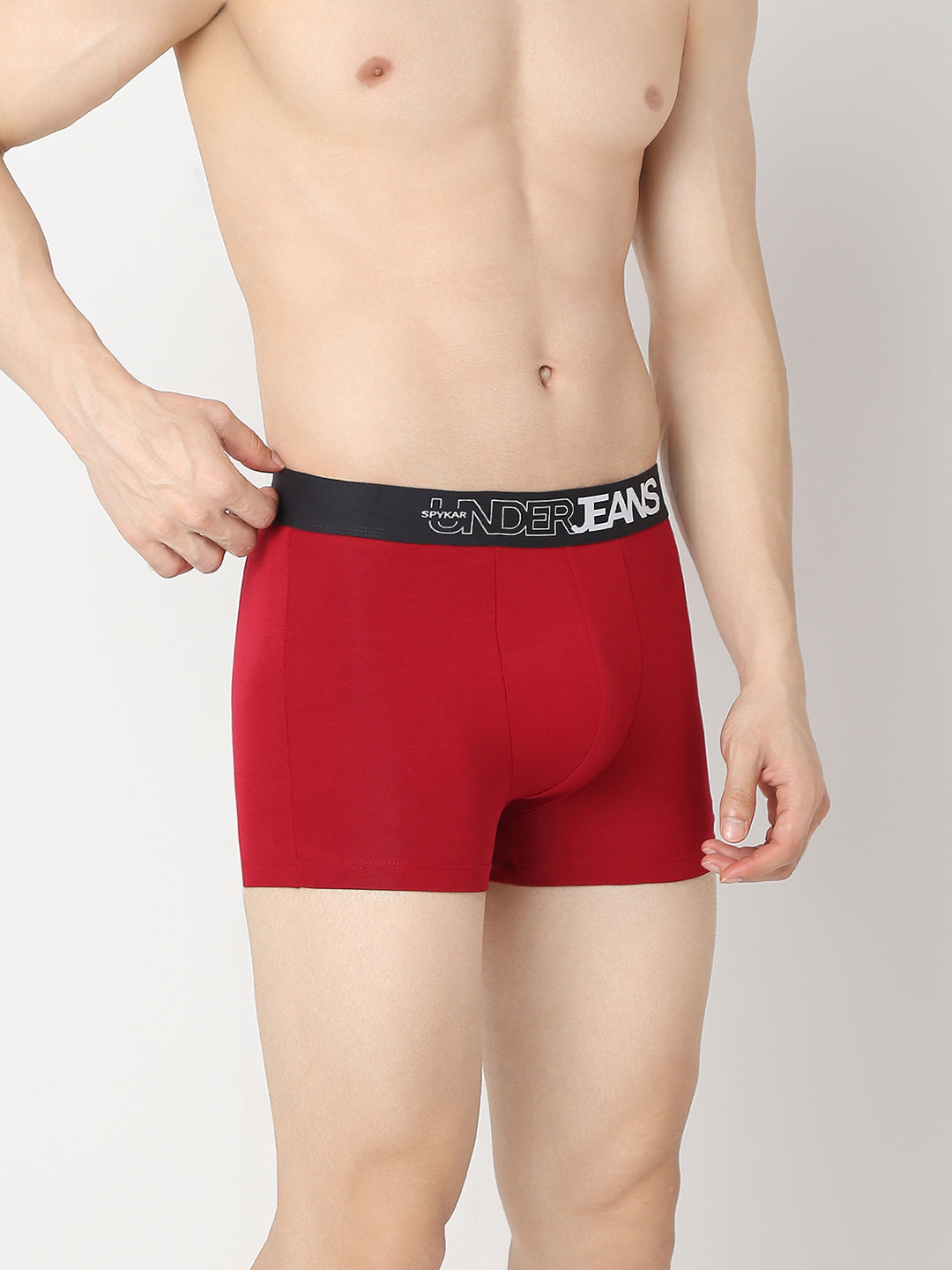 Underjeans by Spykar Men Black & Maroon Trunk