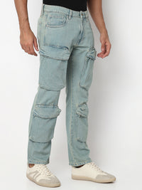 Men Jeans Relaxed Fit Blue Mid Rise
