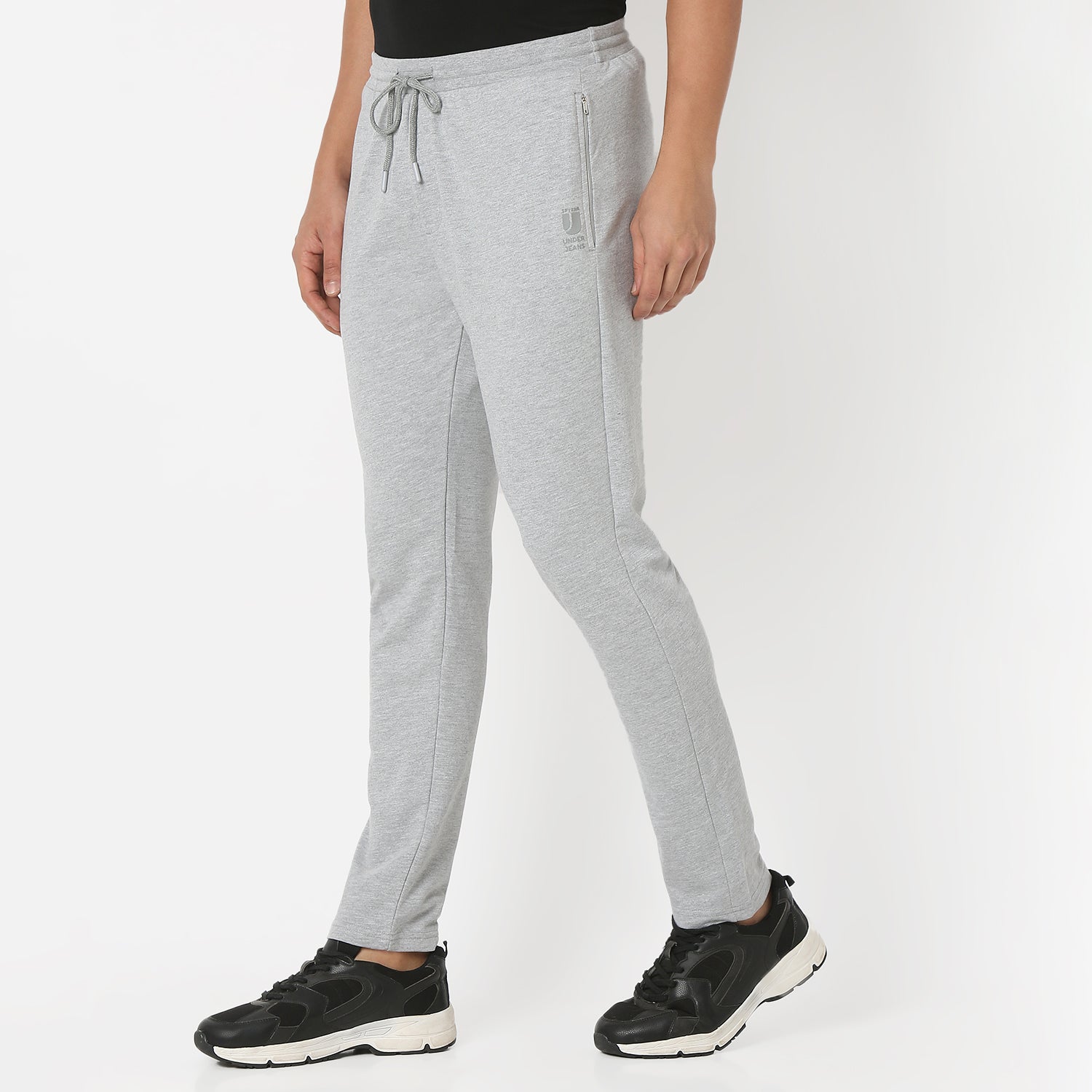 UnderJeans by Spykar Men Basic Grey Melange Lounge Pants