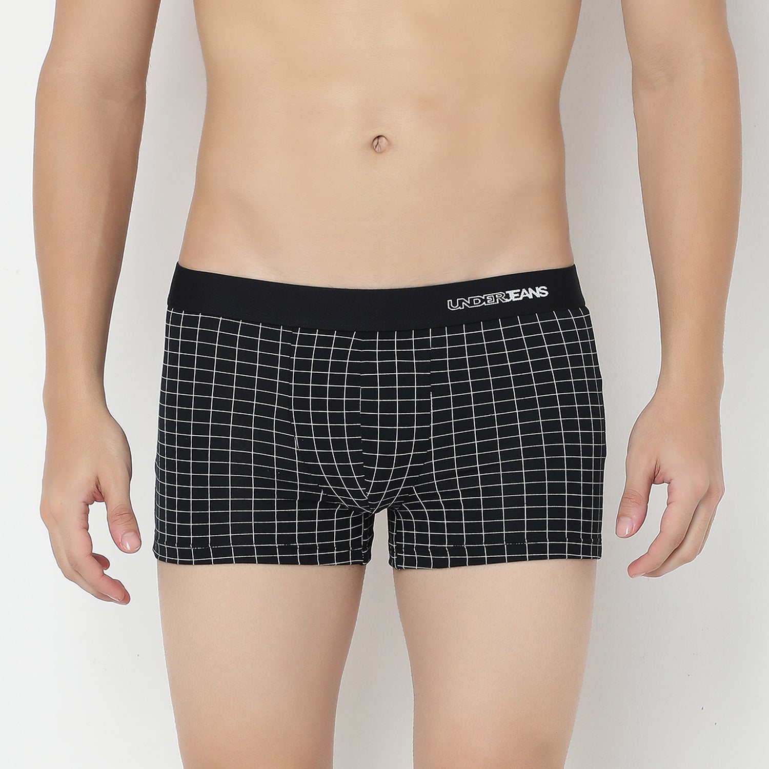 UnderJeans by Spykar Men Basic Dark Grey Checks Ultrasoft Trunks