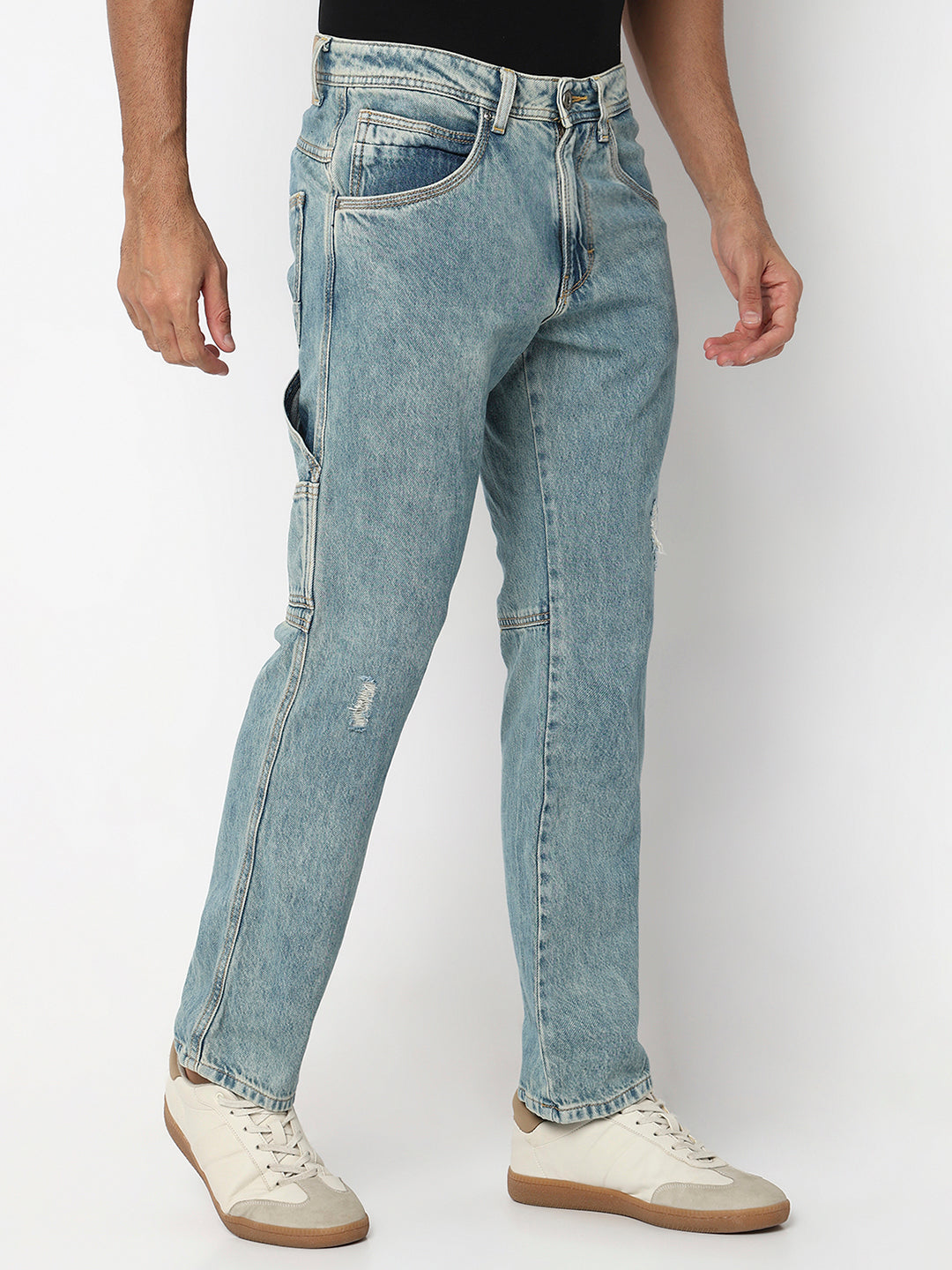 Spykar Mid Blue Mid Rise Comfort Fit Casual Jeans For Men