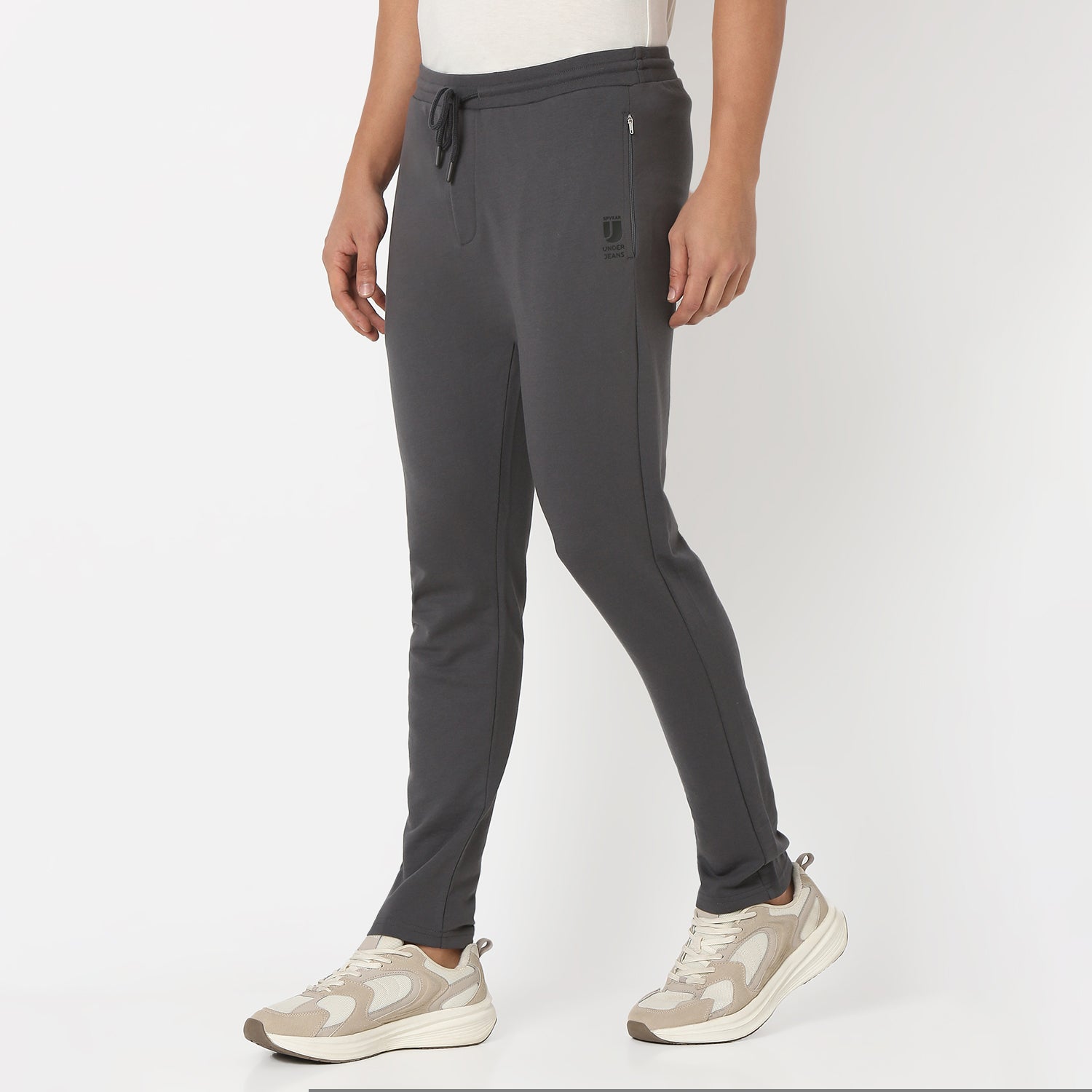 UnderJeans by Spykar Men Basic Dark Grey Lounge Pants