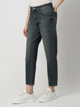 Women Amora Jeans Mom Fit Blue Mid Rise