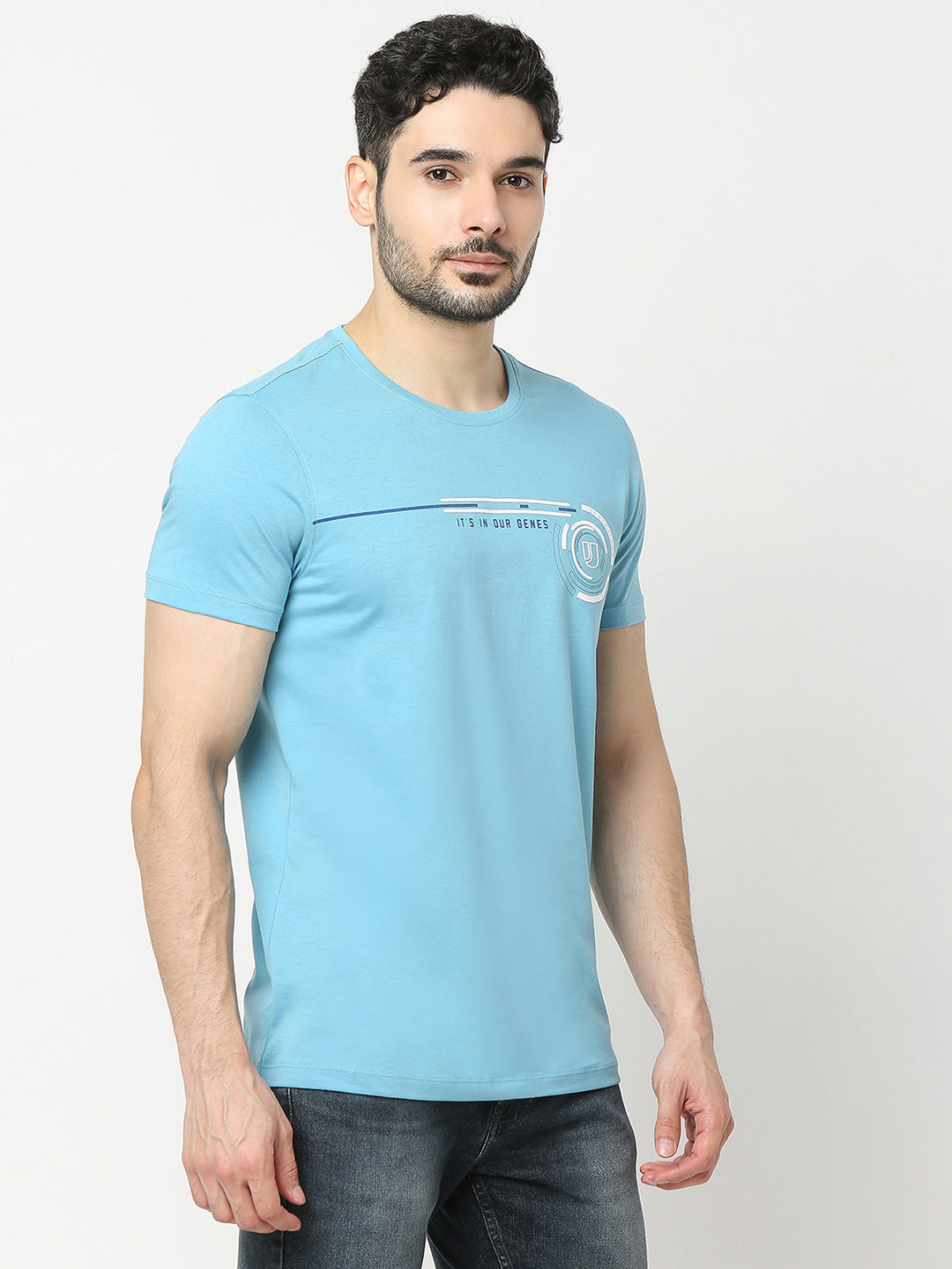 Underjeans by Spykar Men Premium Blue T-shirt