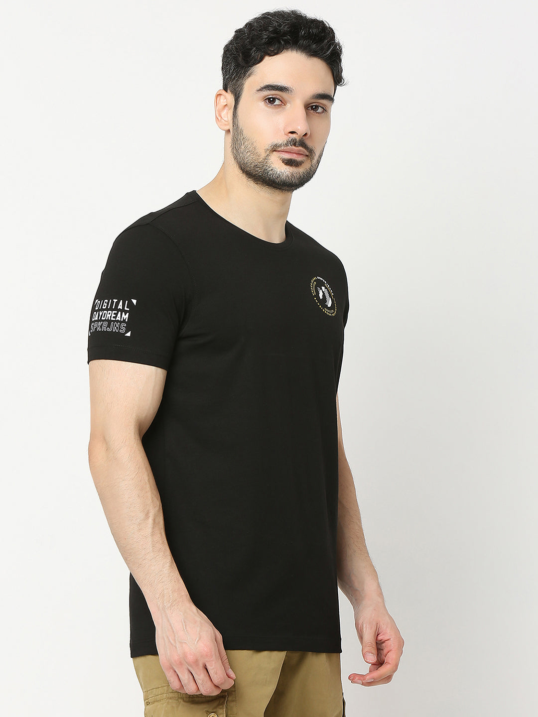 Underjeans by Spykar Men Premium Black T-shirt