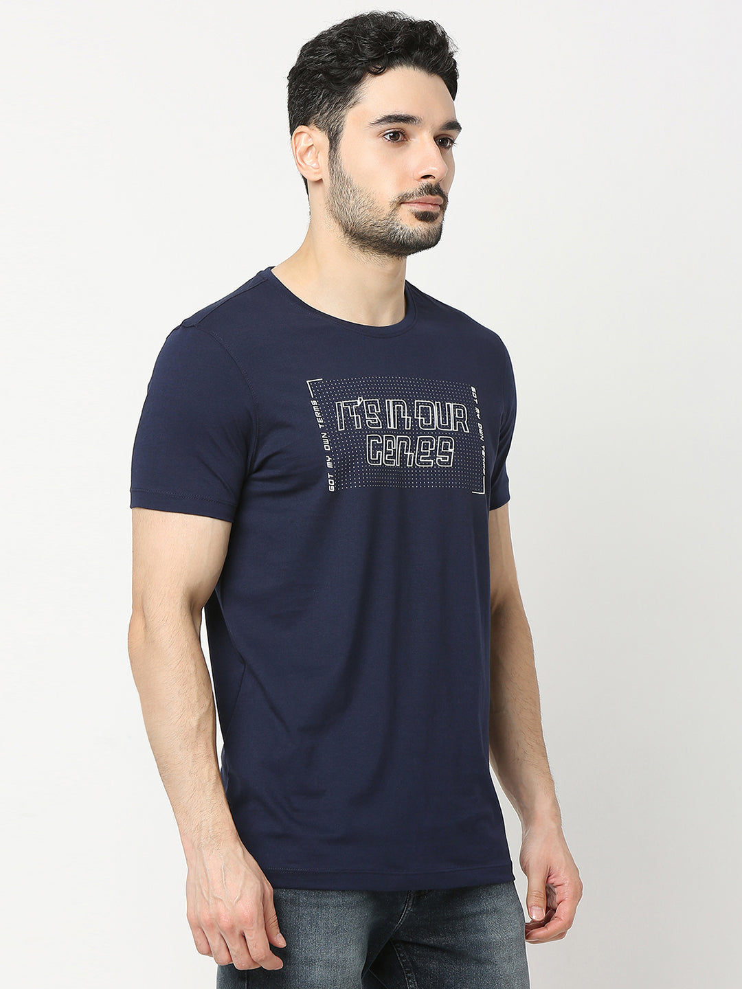 Underjeans by Spykar Men Premium Navy T-shirt