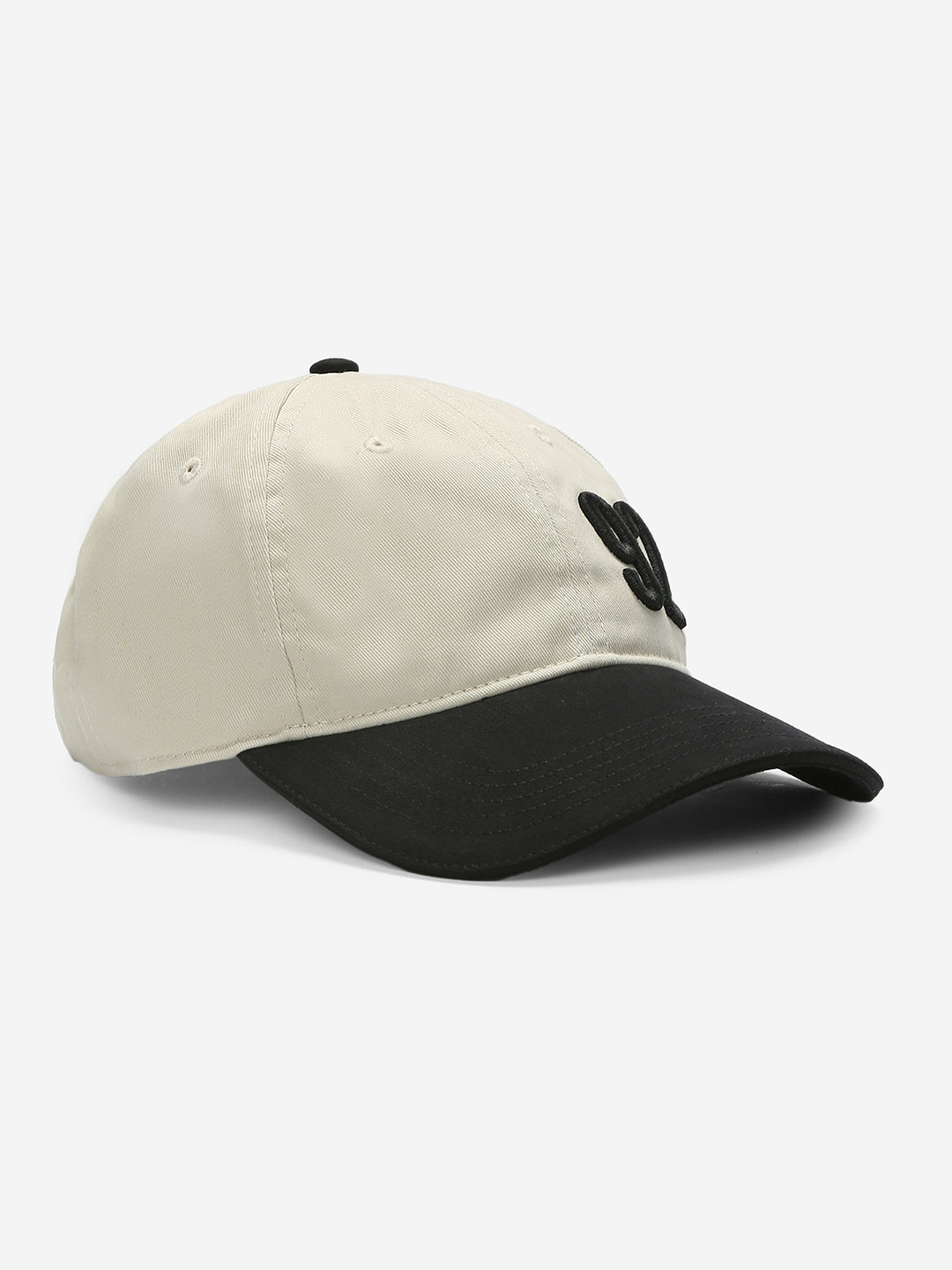 Men Beige Black Solid Cap