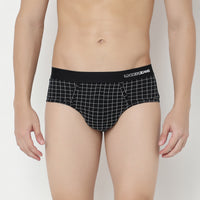 Underjeans Dark Grey Check Ultrasoft Brief