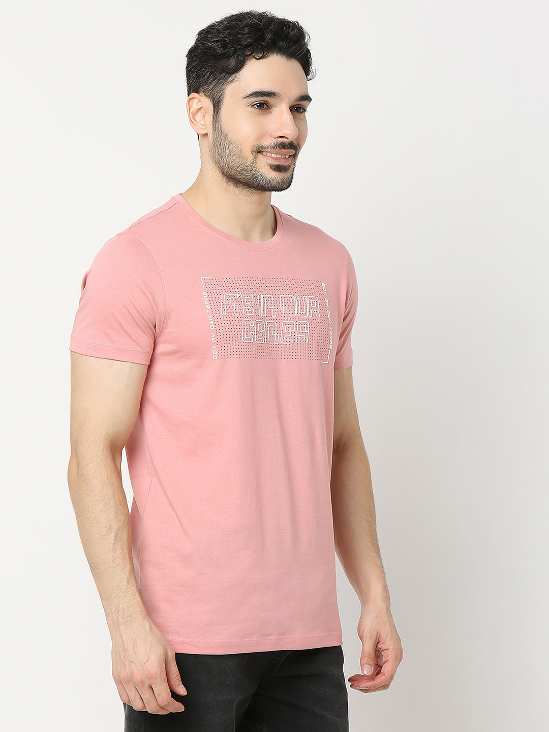 Underjeans by Spykar Men Premium Pink T-shirt