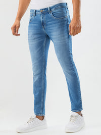 Men Kano Jeans Slim Fit Mid Blue Mid Rise